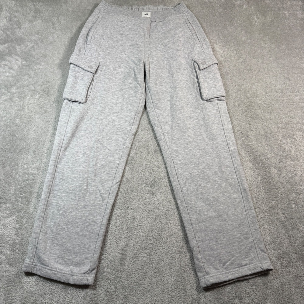 Alphalete Cargo Sweatpants Men Small Gray Fleece Lined Athleisure Casual